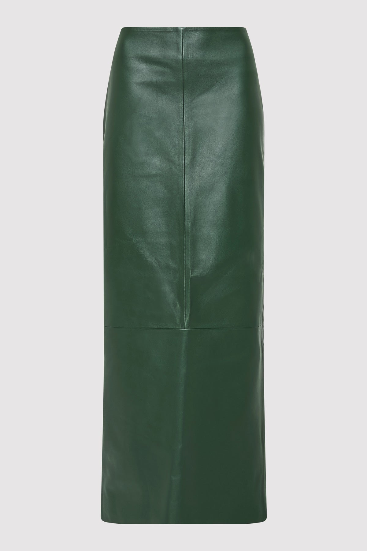 Leather Column Skirt - Deep Green