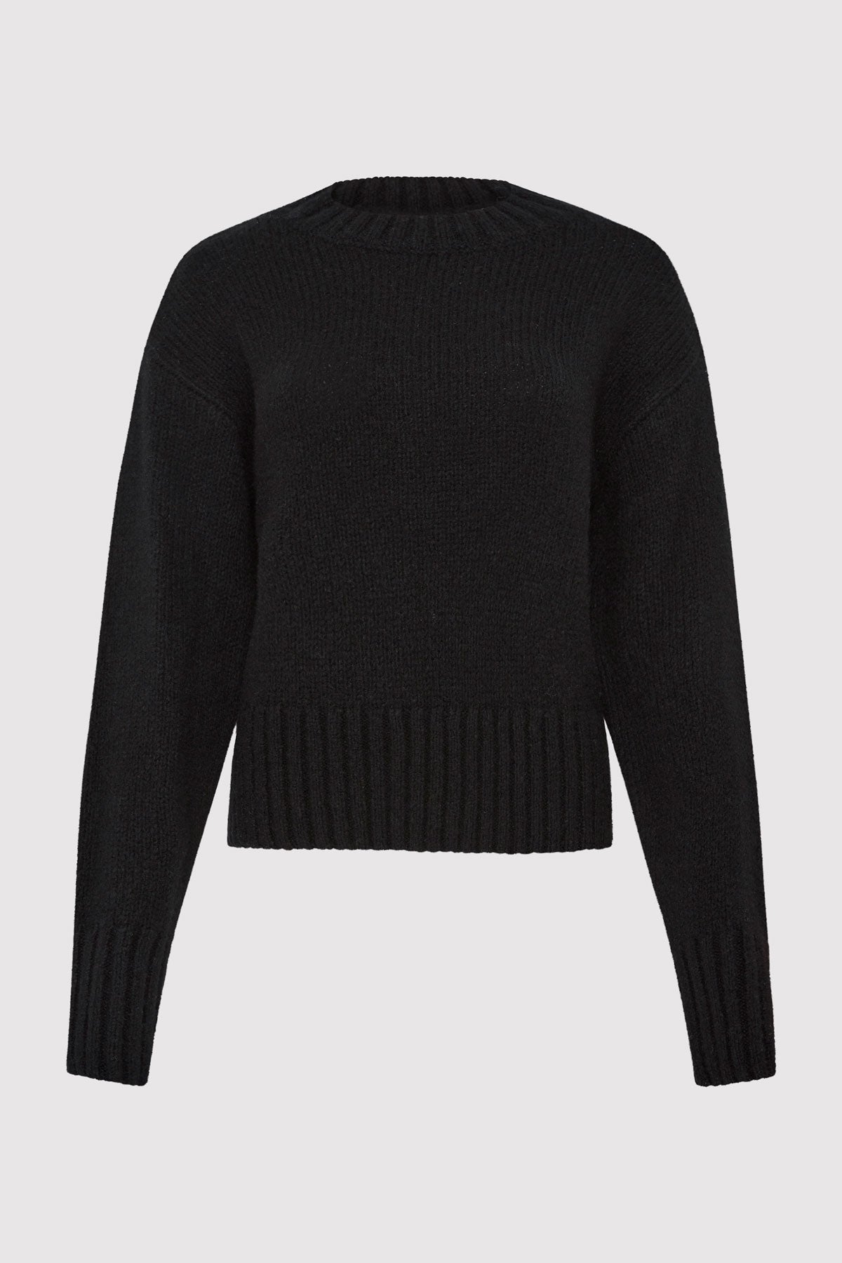 Wool Cashmere Blend Sweater - Black