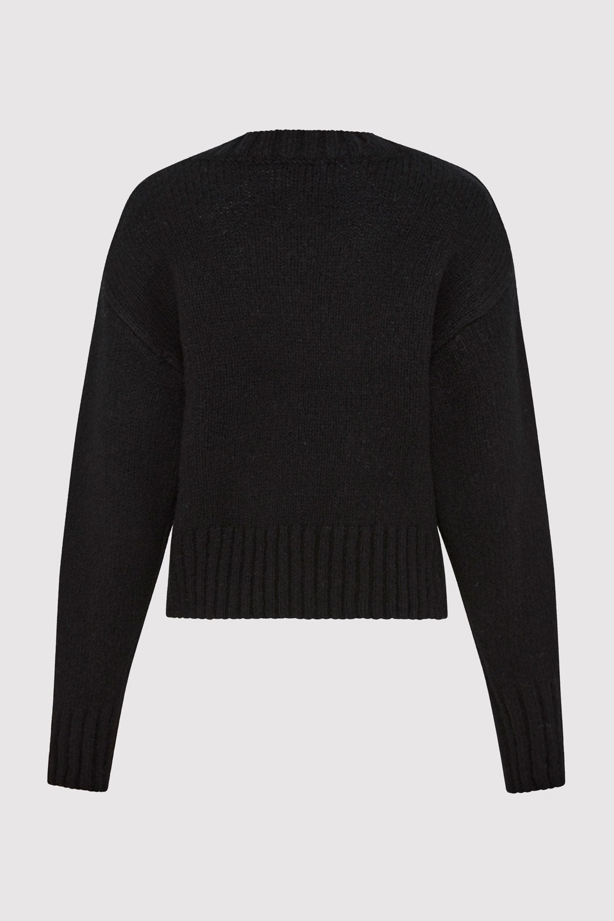 Wool Cashmere Blend Sweater - Black