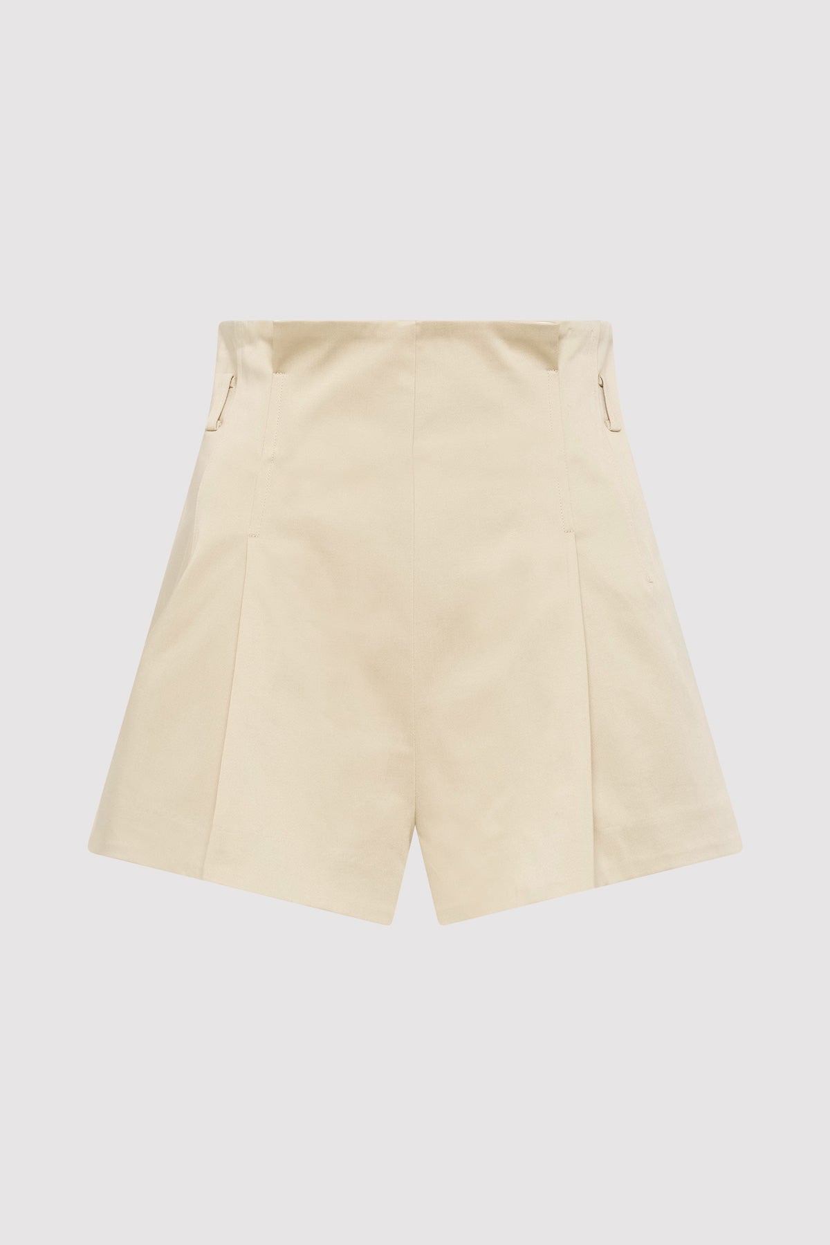 Cotton Paperbag Waist Shorts - Champagne