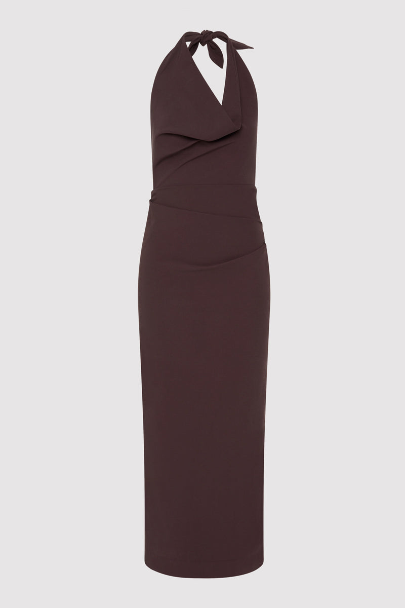 Structural Tie Dress - Port