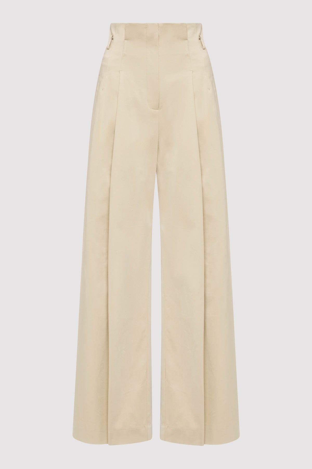 Cotton Paperbag Waist Trousers - Champagne