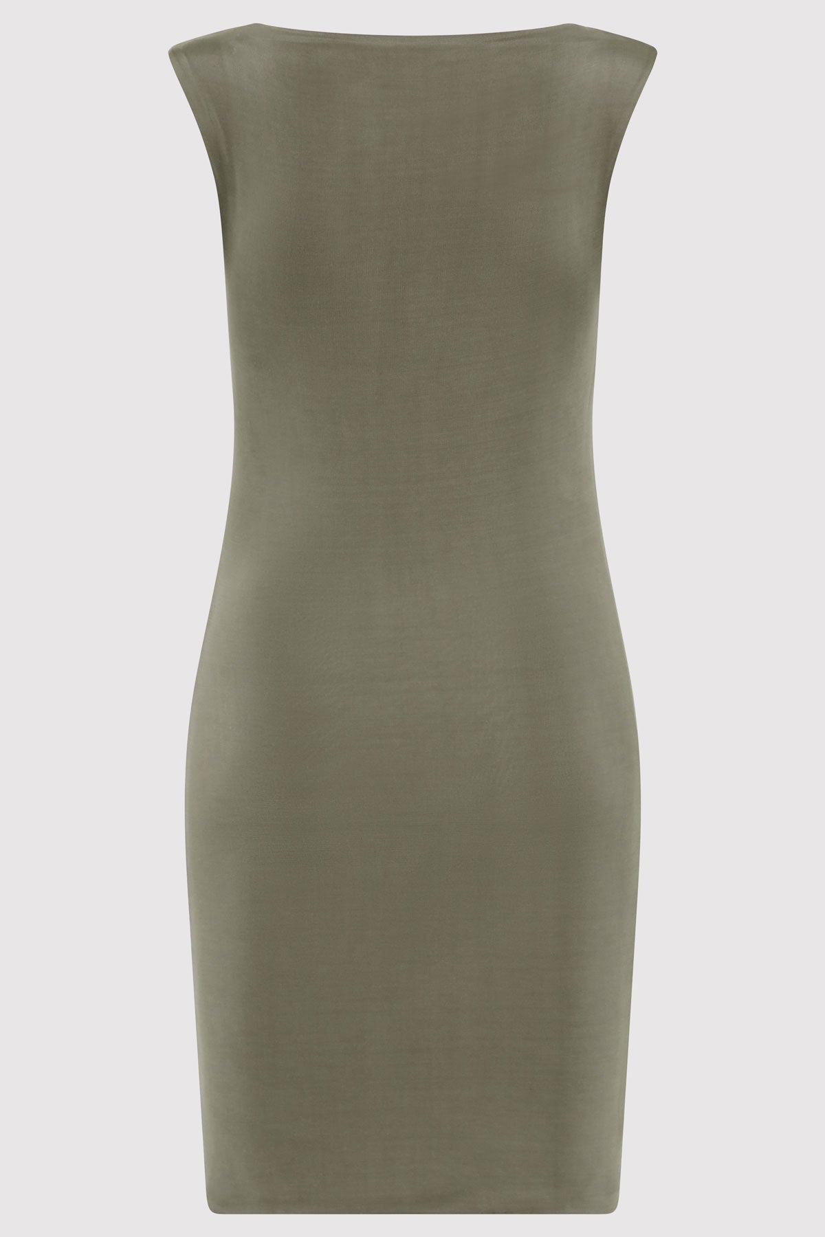 Cupro Jersey Mini Dress - Smokey Olive