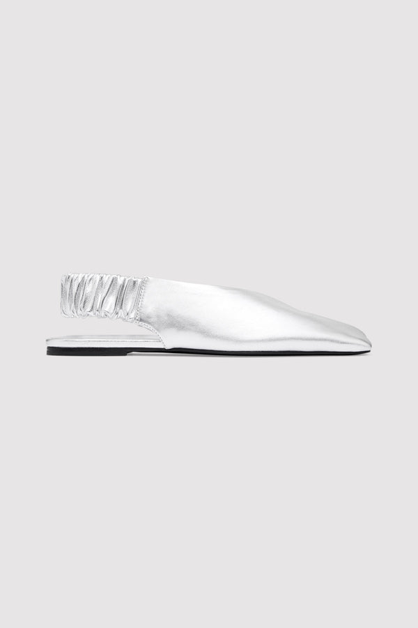 Envelope Sling Back Flat - Silver