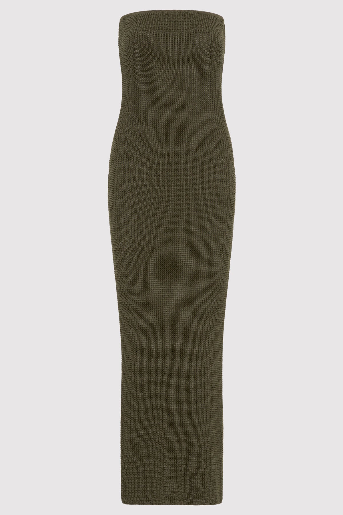 Textured Knit Column Dress - Khaki