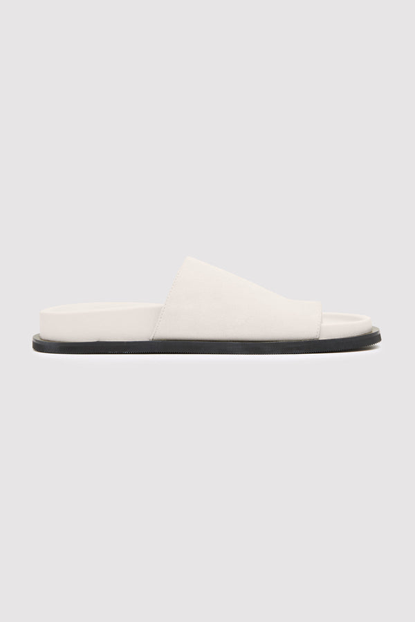 Loe Suede Slide - Cool White