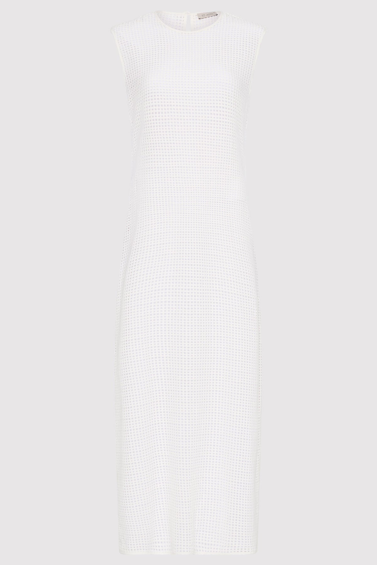 Cotton Grid Dress - White