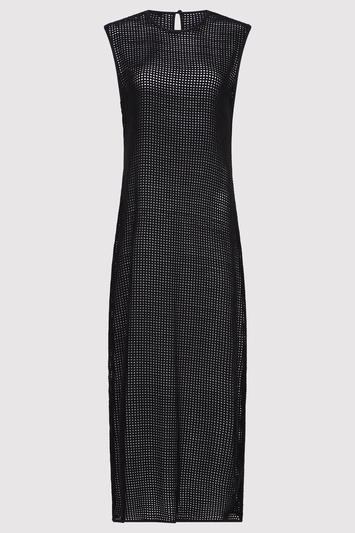 Cotton Grid Dress - Black