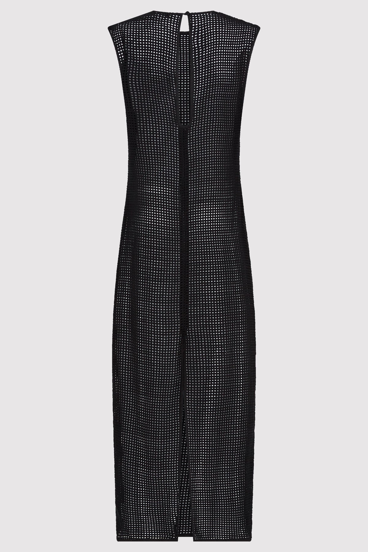 Cotton Grid Dress - Black