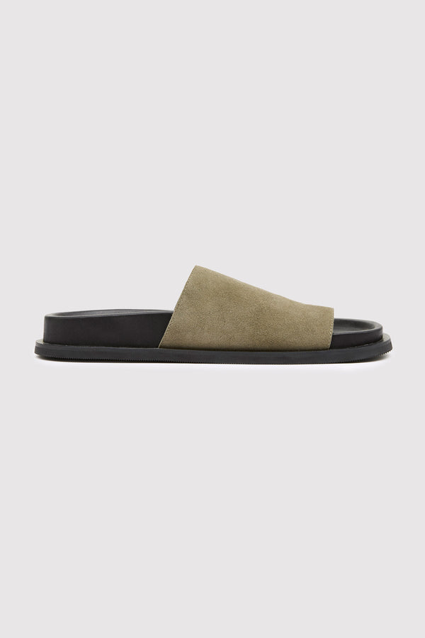 Loe Suede Slide - Kelp