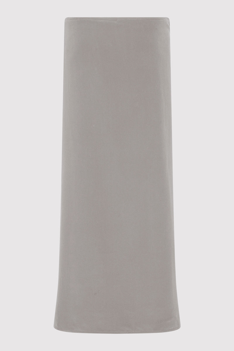 Silk Wrap Tie Skirt - Slate Grey