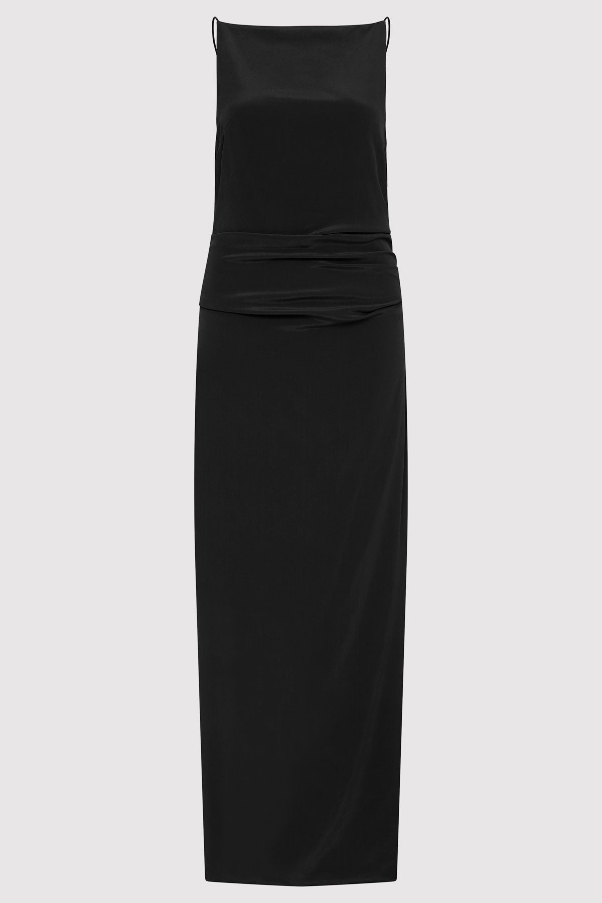 Silk Tuck Dress - Black