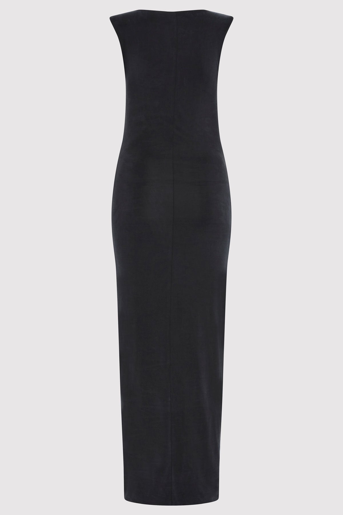 Cupro Jersey Drape Dress - Black