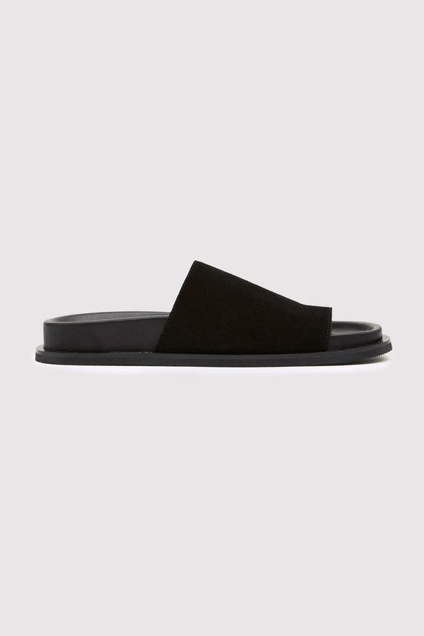 Loe Suede Slide - Black