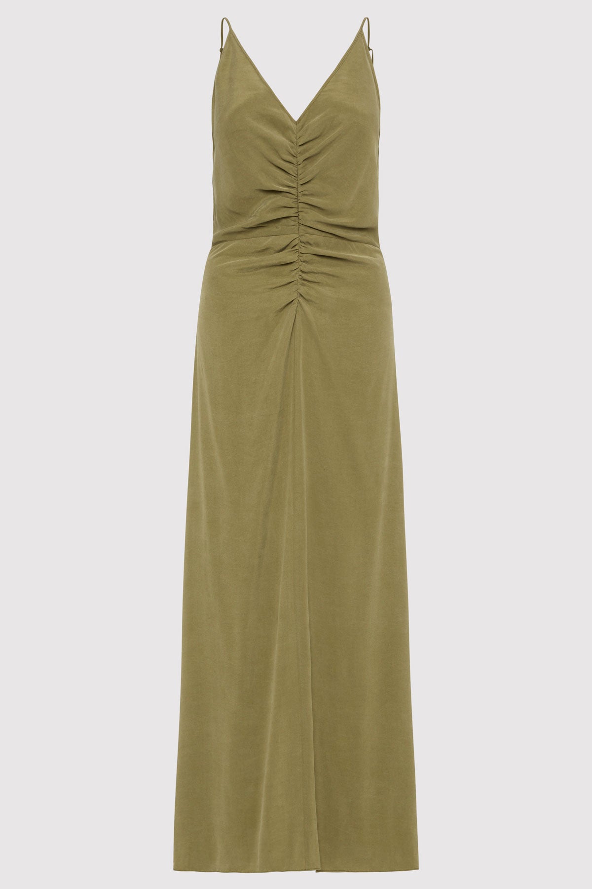 Gathered Tie Dress - Olive