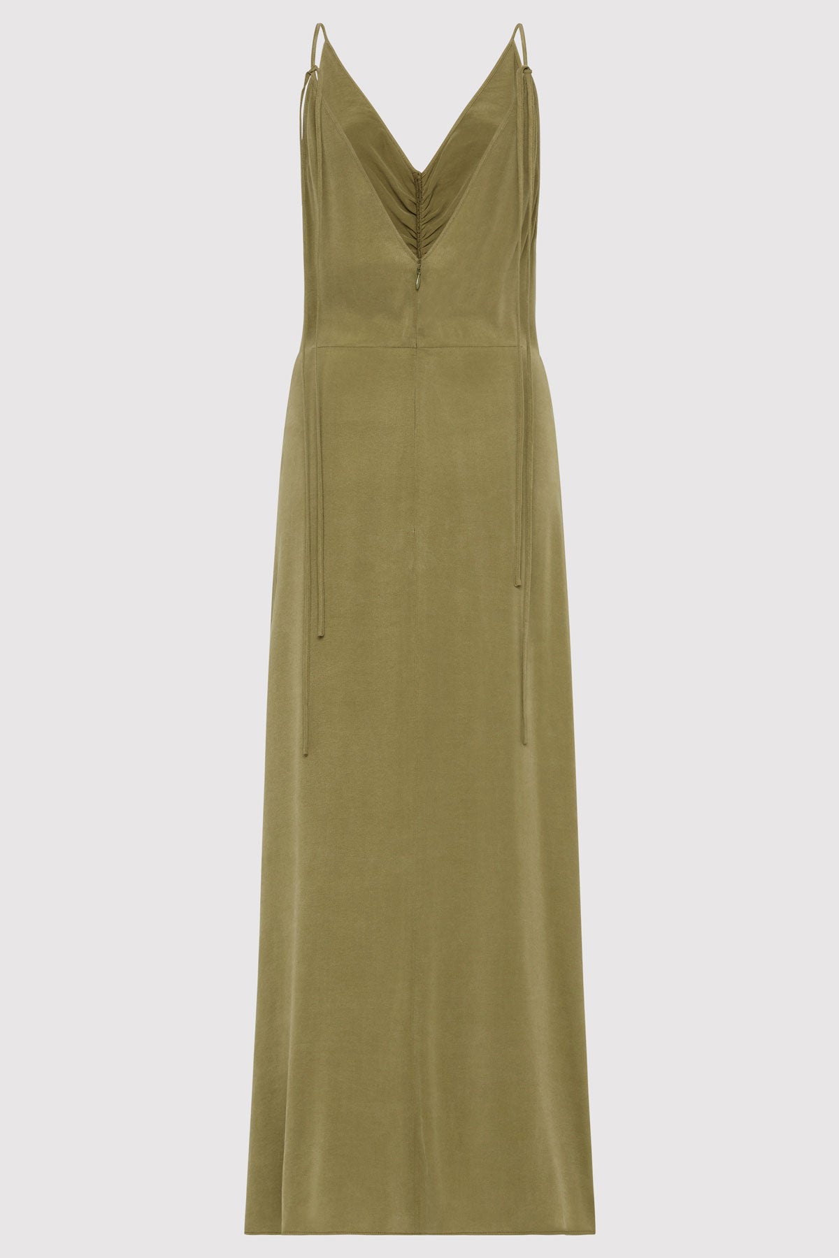 Gathered Tie Dress - Olive