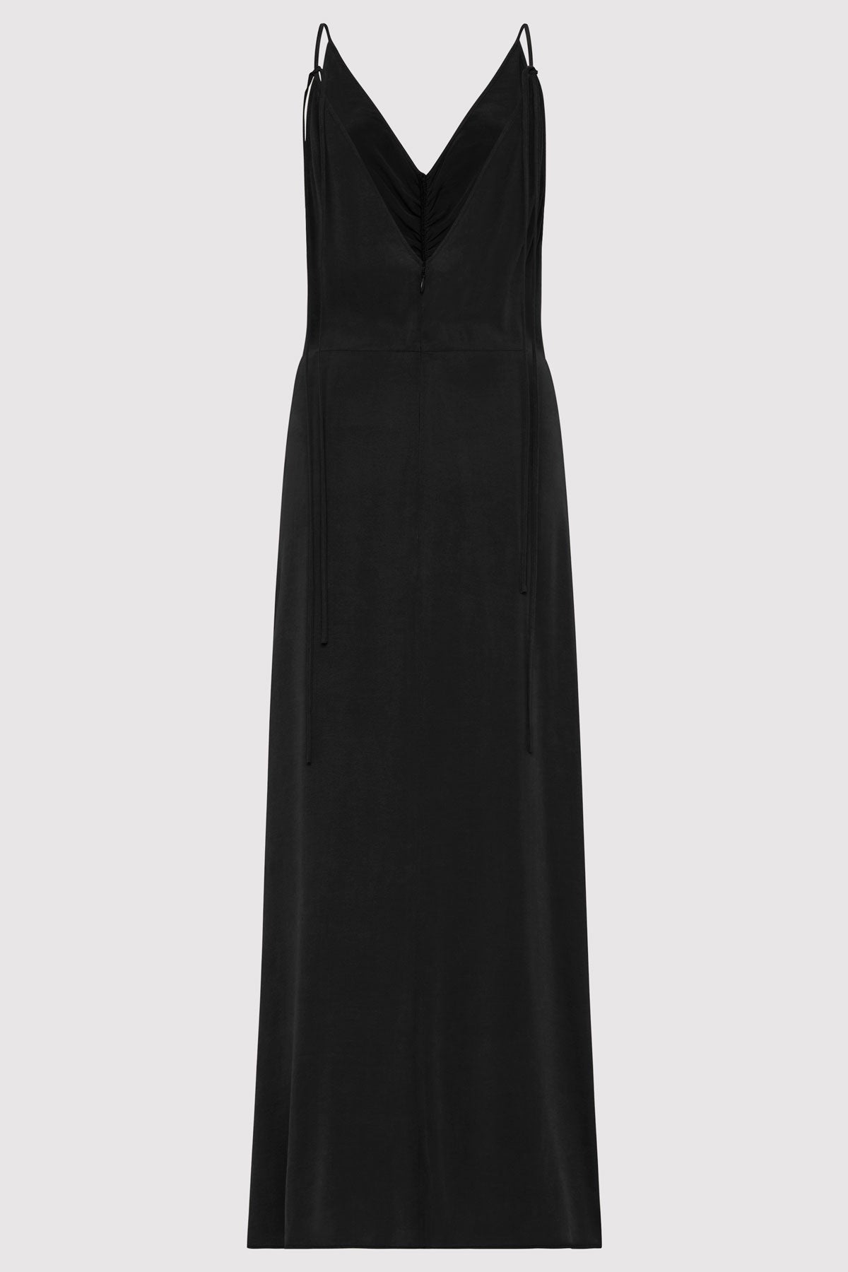 Gathered Tie Dress - Black