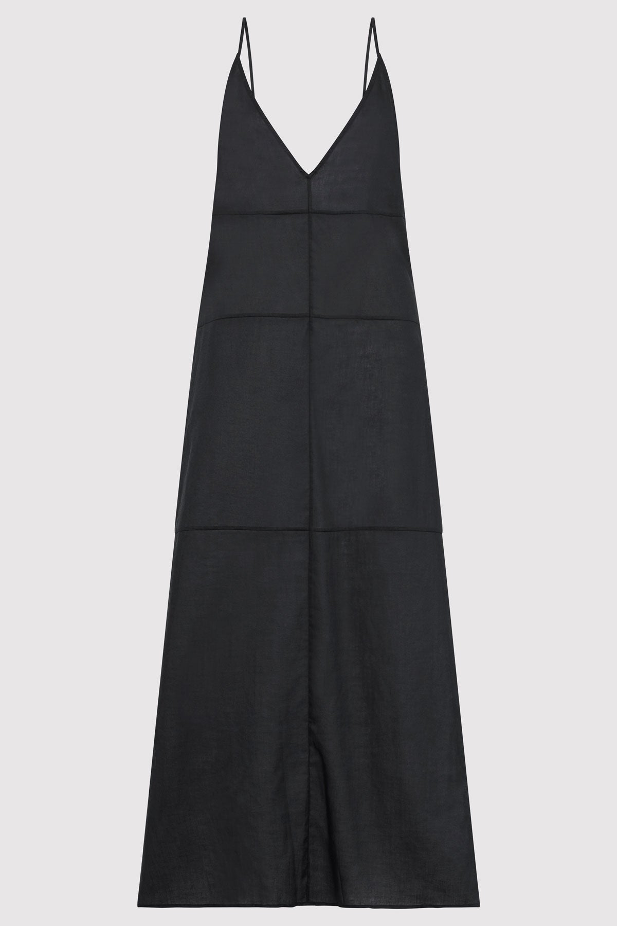 Semi Sheer Patchwork Dress - Black