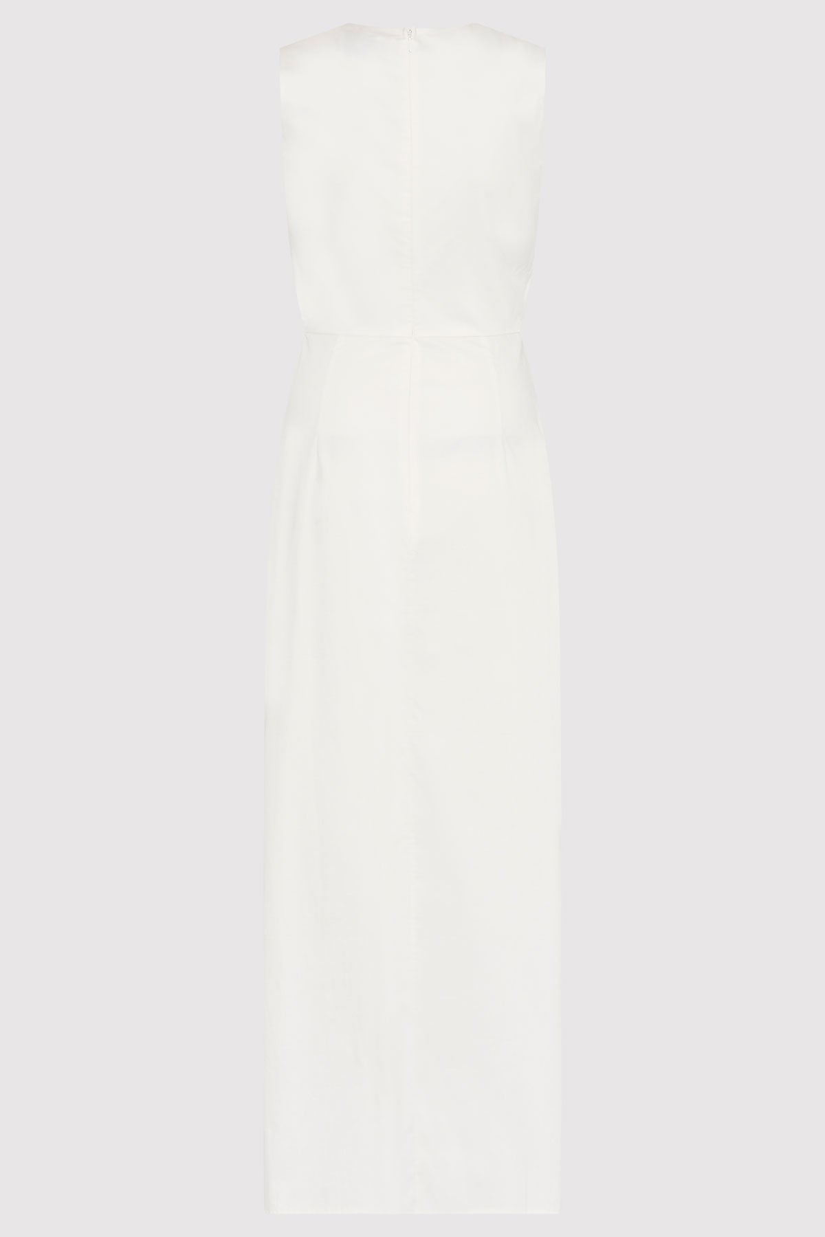 Cotton Gathered Dress - White