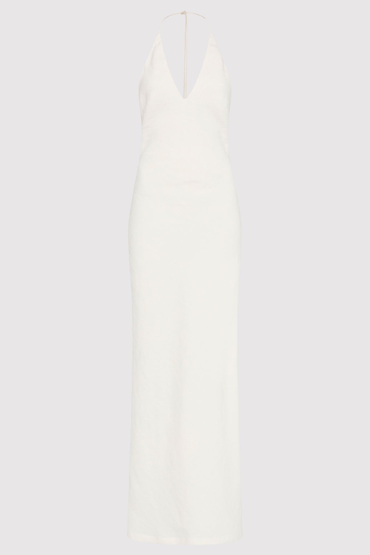 Linen Bias Halter Dress - Ivory