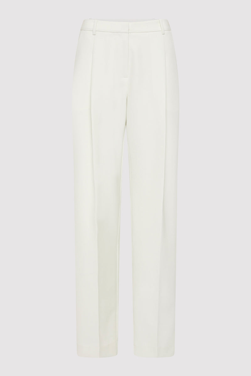 Tailored Pleat Pants - White