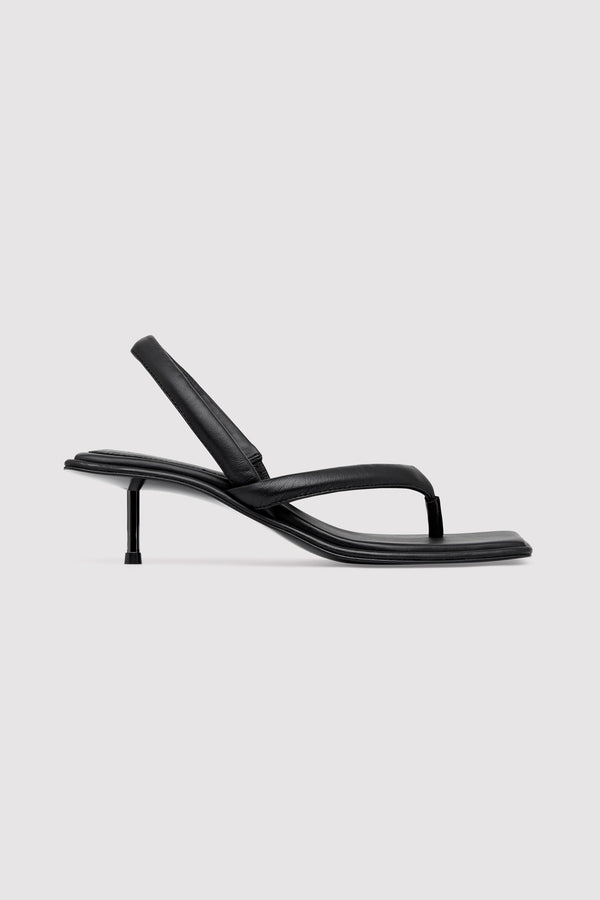 Sling Back Thong Heel - Black