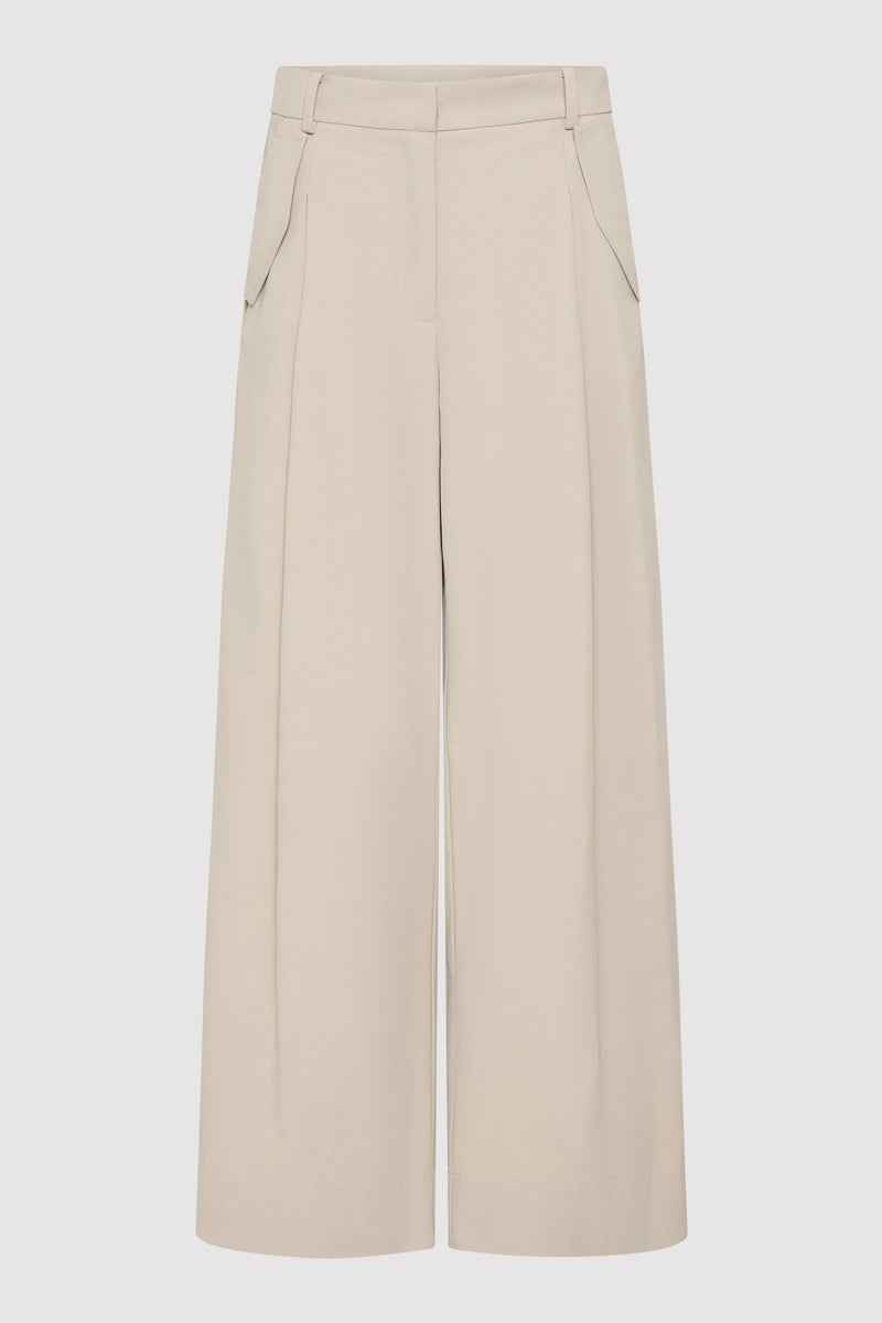 Utility Pleat Pants - Creme