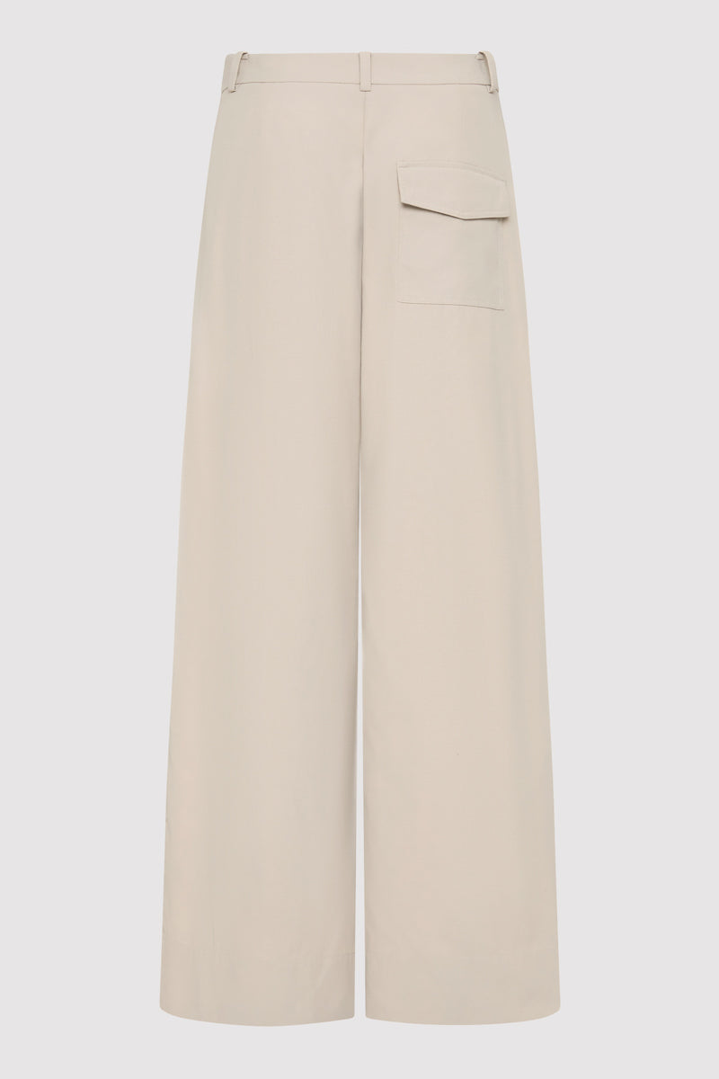 Utility Pleat Pants - Creme