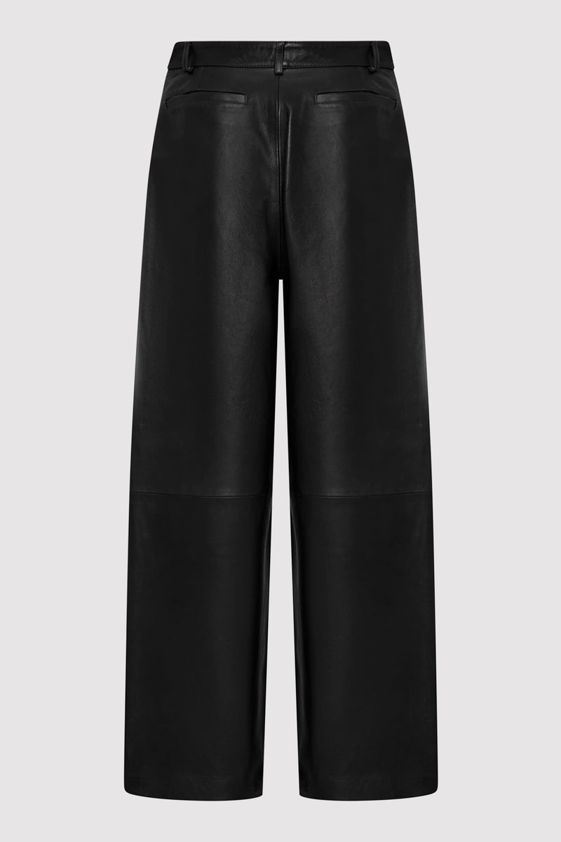 Leather Balloon Pants - Black