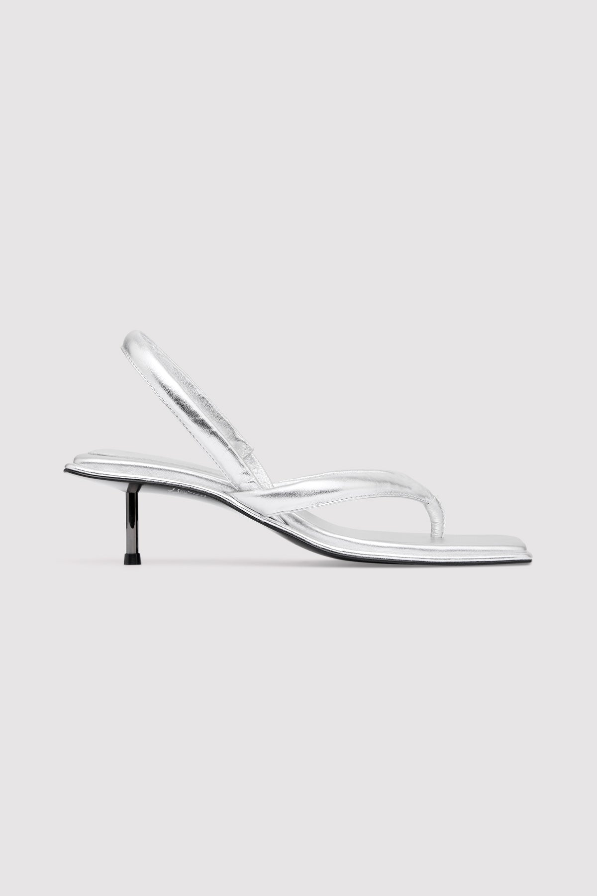 Sling Back Thong Heel - Silver