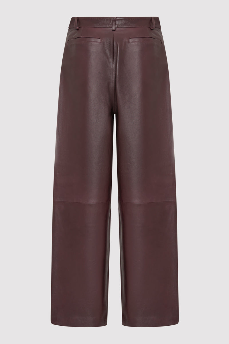 Leather Balloon Pants - Bordeaux