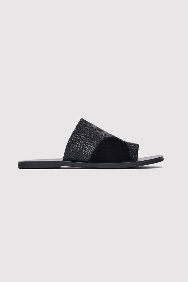 Woven Abstract Slide - Black