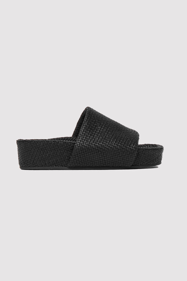 Woven Everyday Flatform Slide - Black