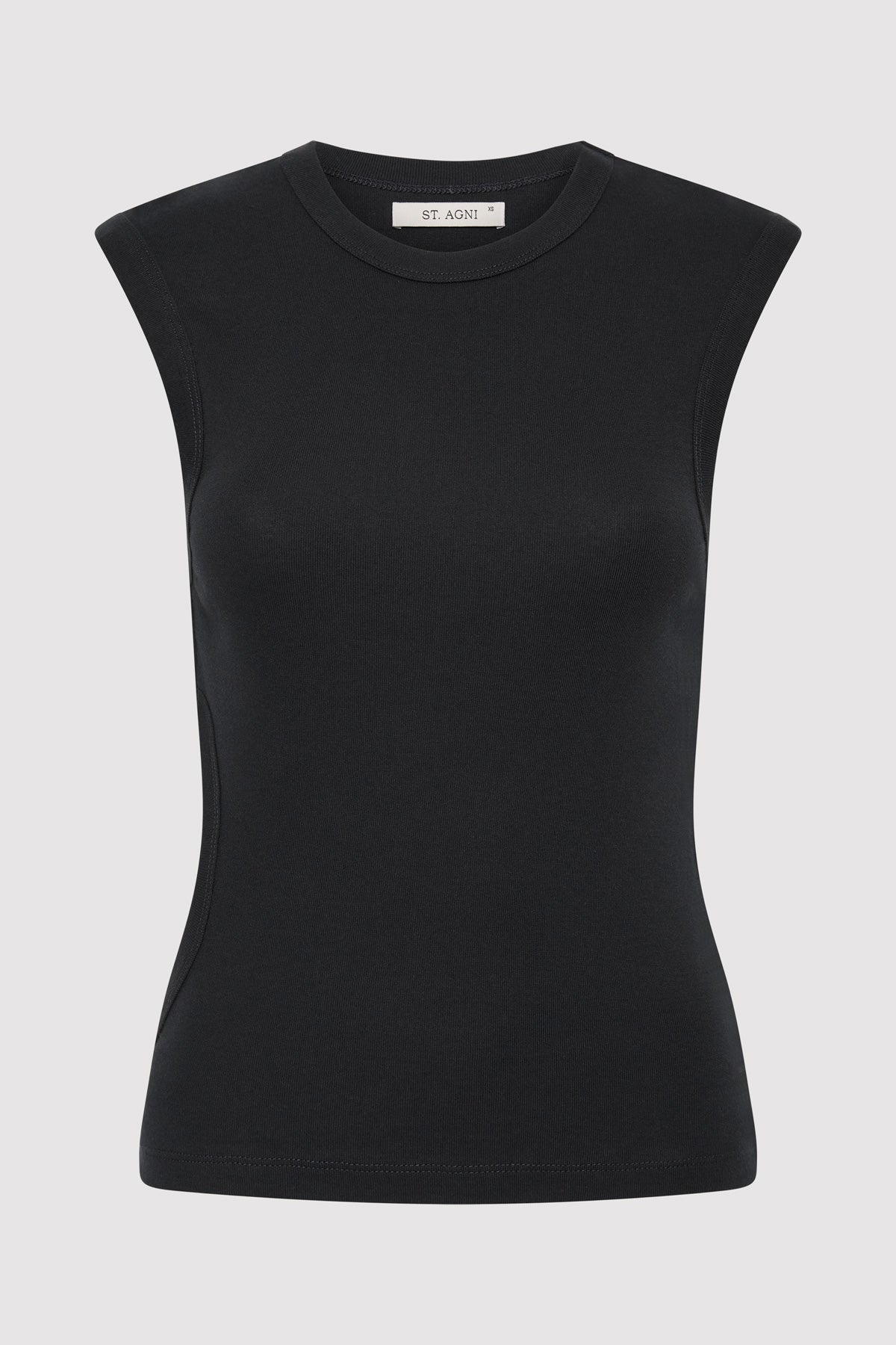 Organic Cotton Cut Out Tank - Jet Black