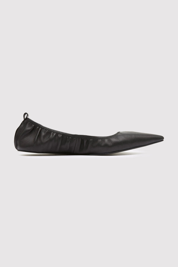 Soft Leather Flat - Black