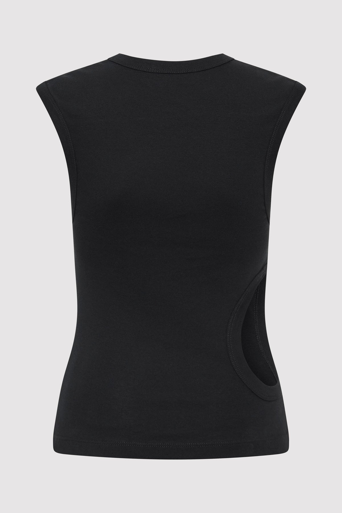 Organic Cotton Cut Out Tank - Jet Black