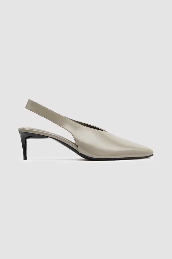 Square Toe Sling Back Heel - Slate