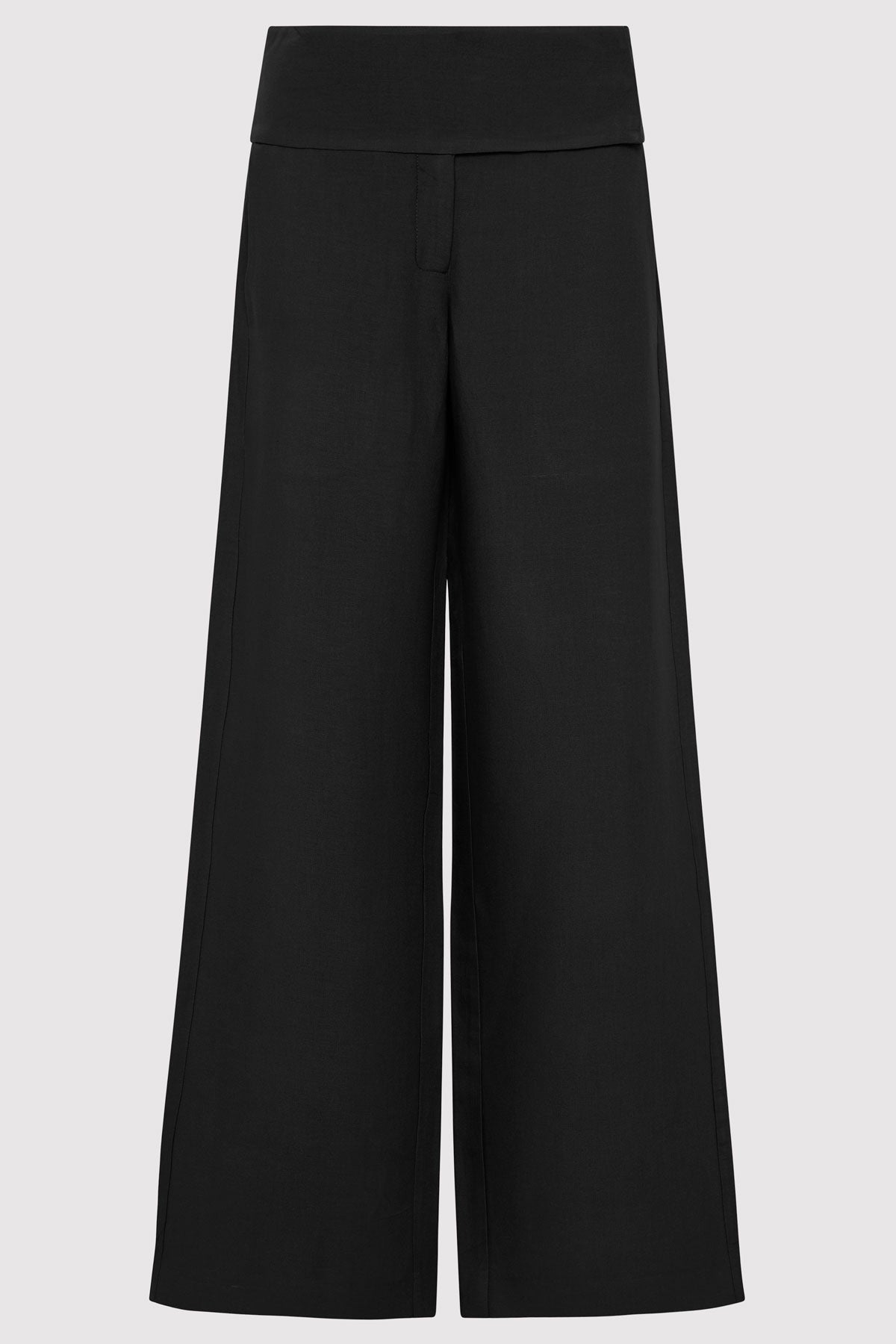 Wide Waistband Pants - Black