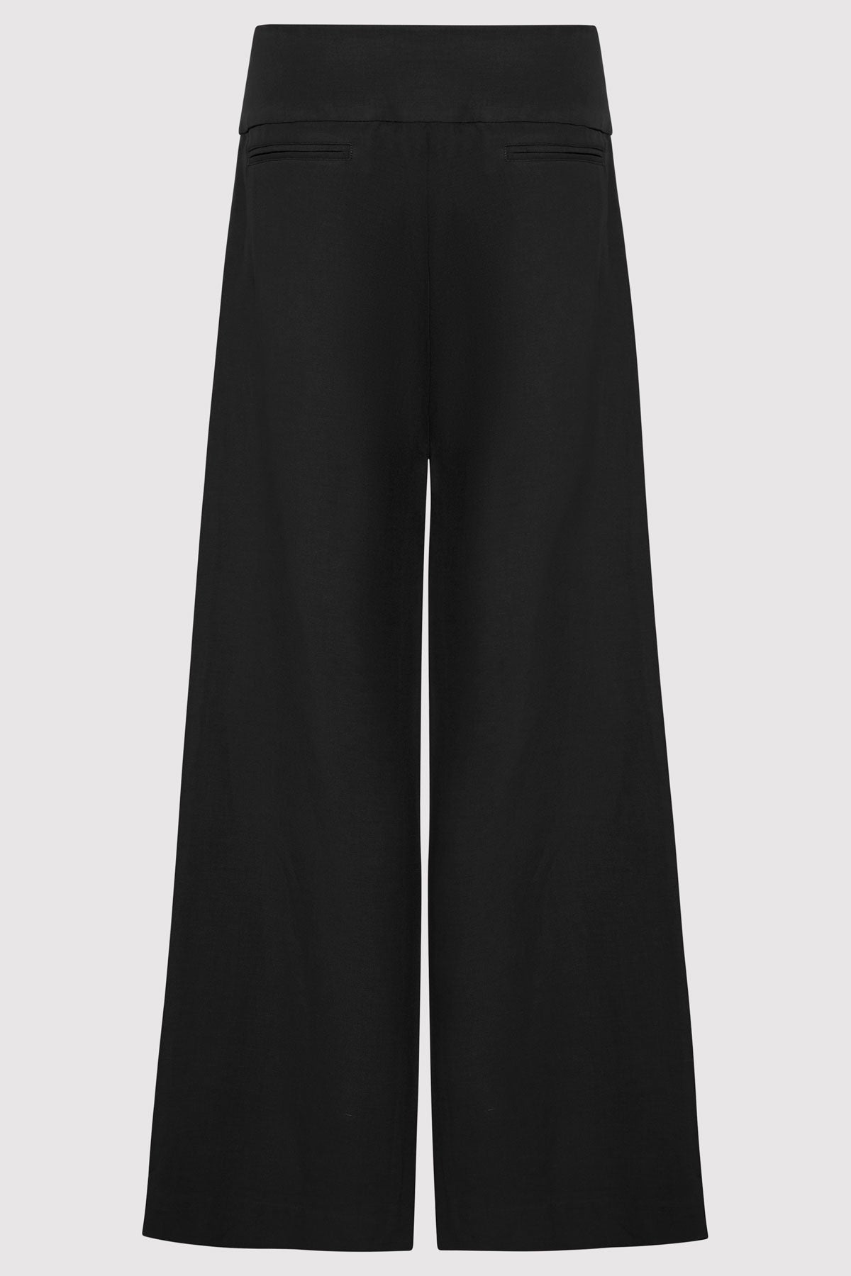 Wide Waistband Pants - Black