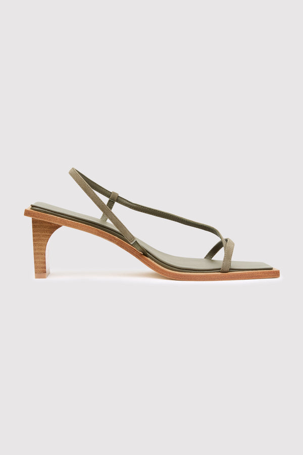 Suede Strap Heel - Kelp