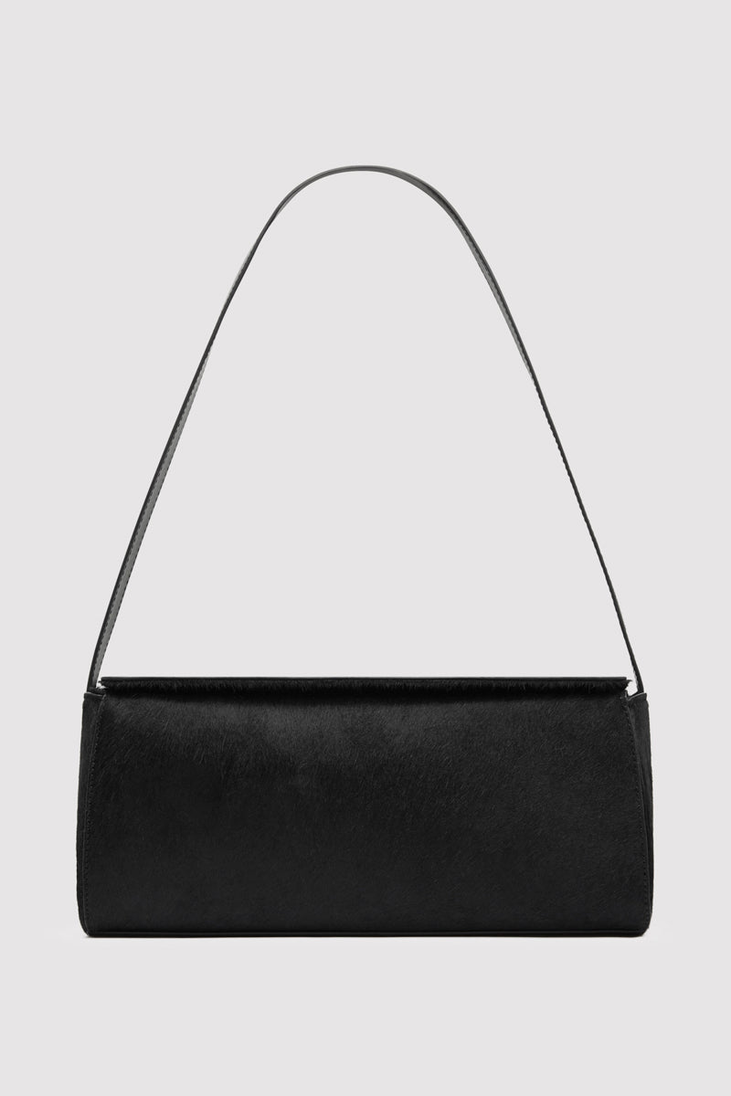 Pony Hair Baguette Bag - Black