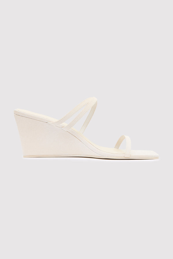 Cross Strap Wedge - Ivory