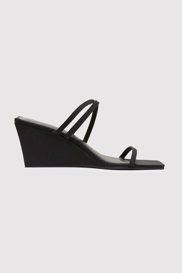 Cross Strap Wedge - Black