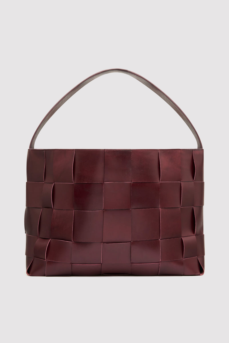 Woven Large Tote - Plum