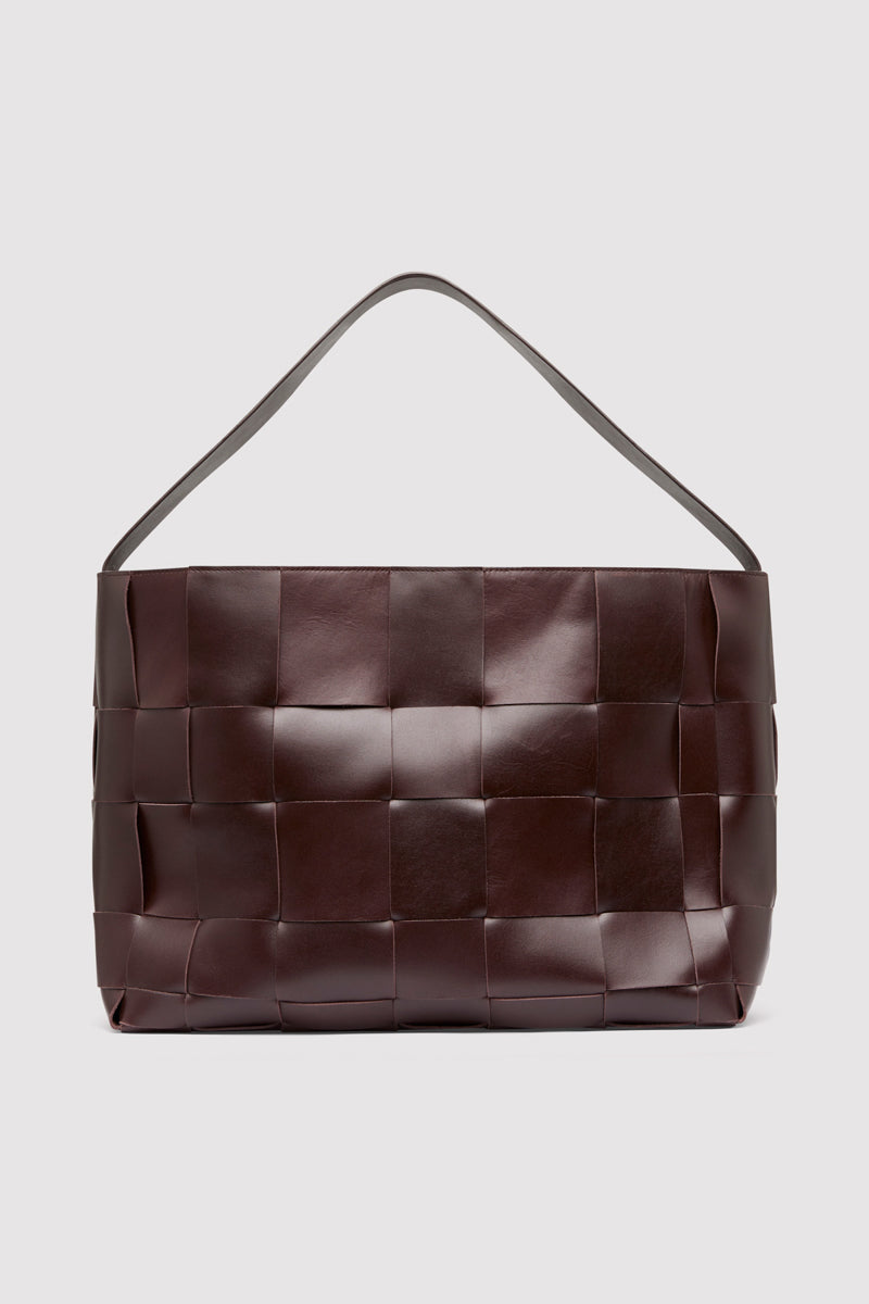 Woven Large Tote - Chocolate