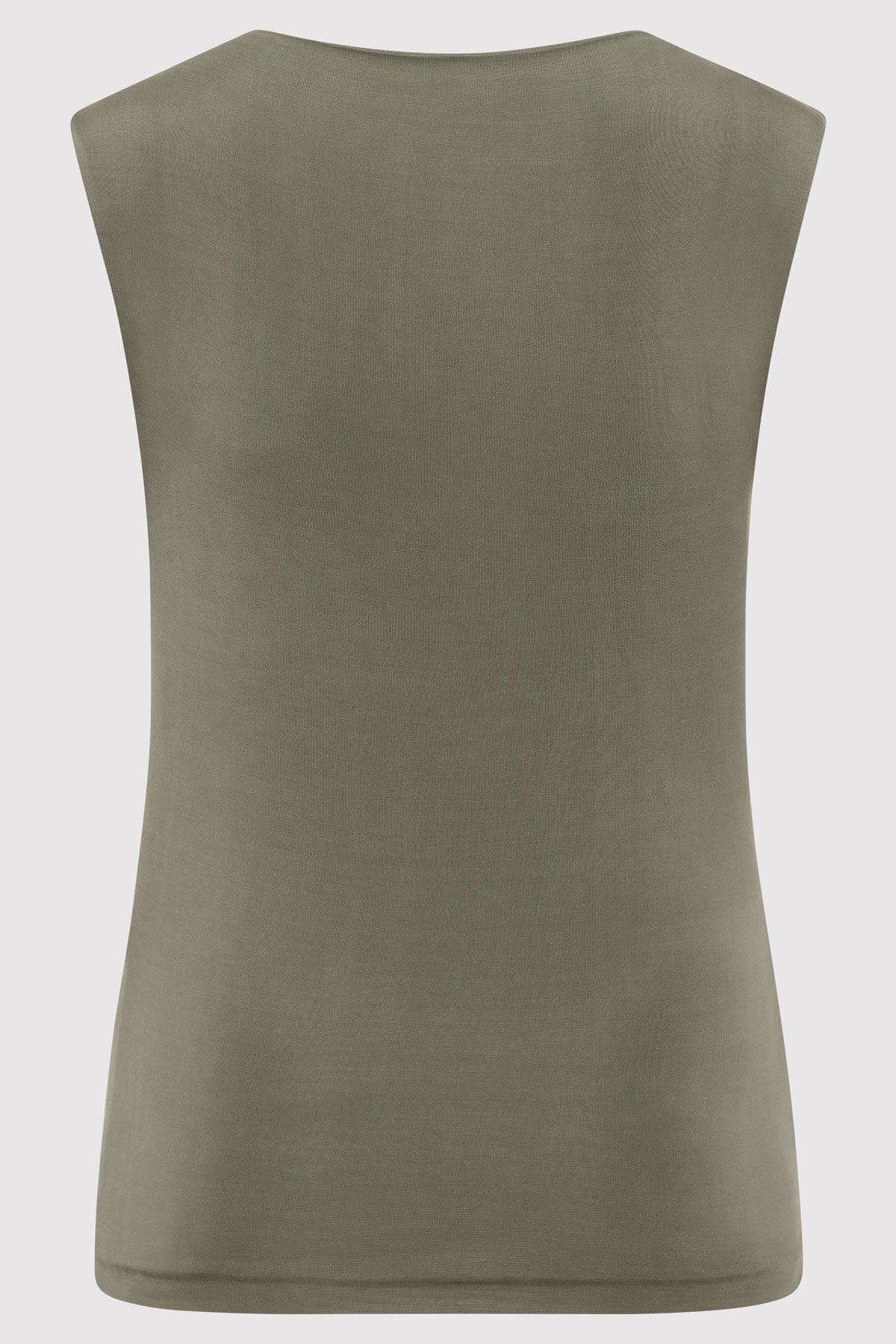 Cupro Jersey Top - Smokey Olive