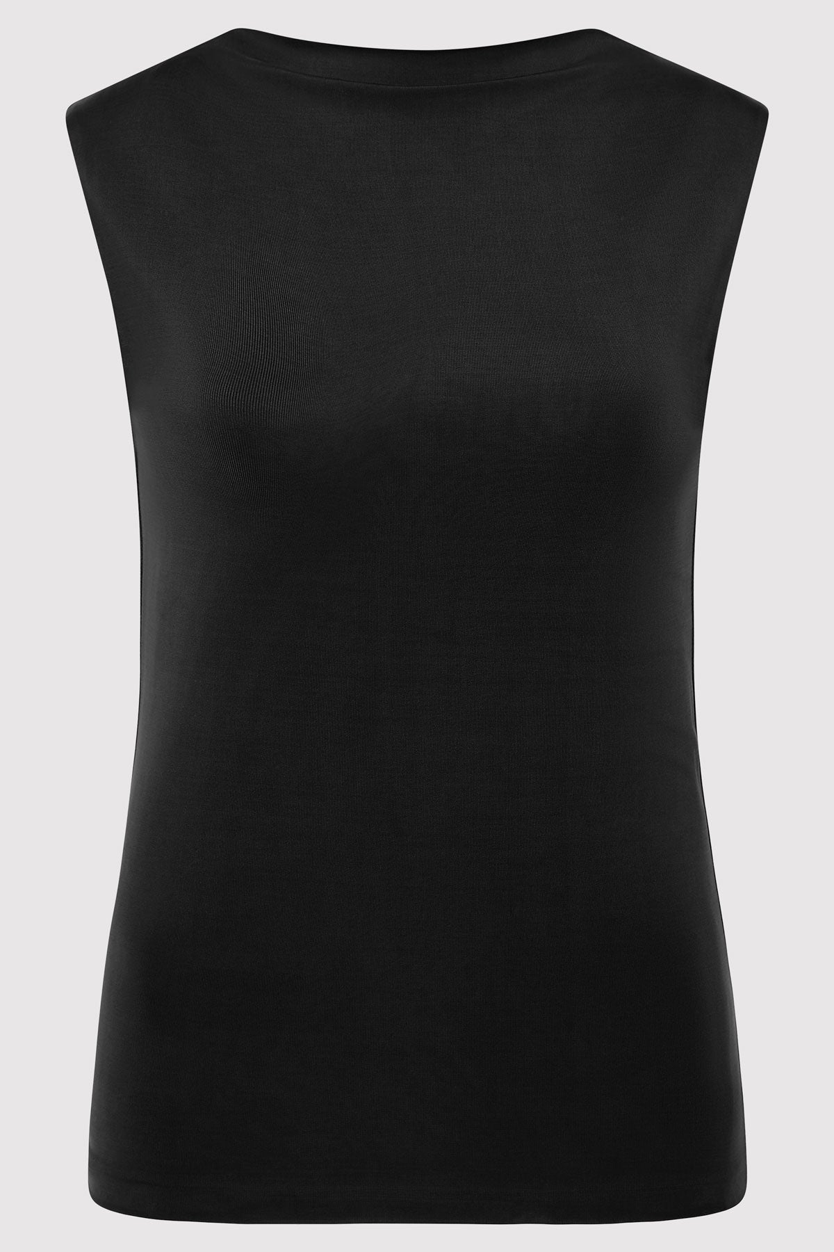 Cupro Jersey Top - Black