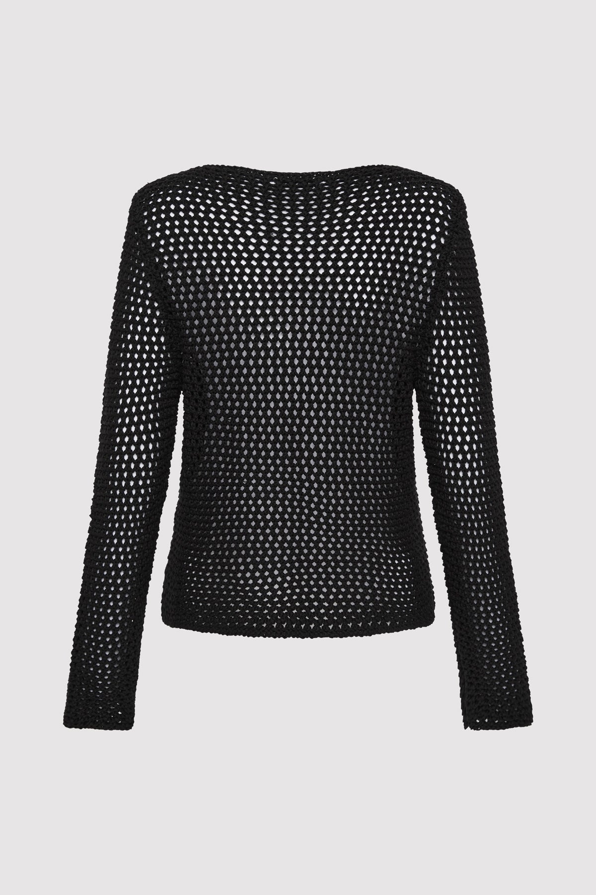 Cotton Crochet Jumper - Black