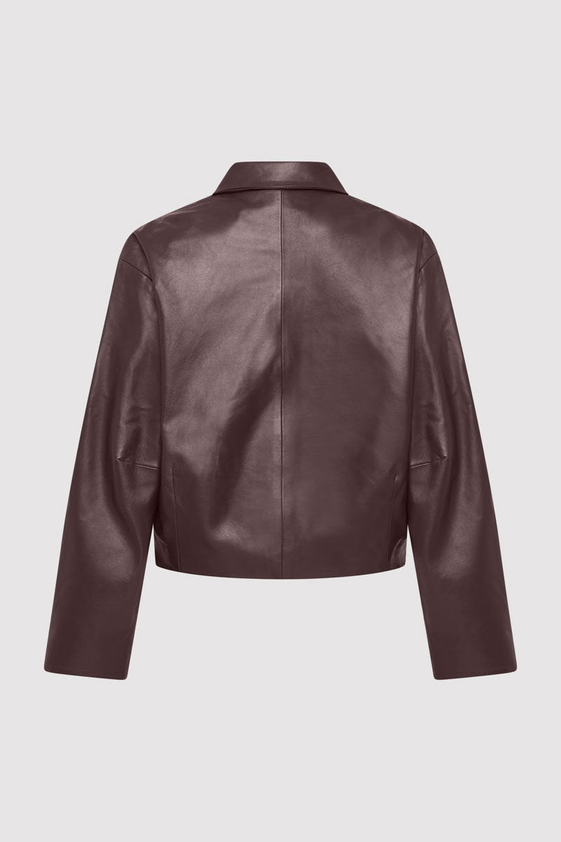 PRE-ORDER: Cocoon Leather Jacket - Bordeaux