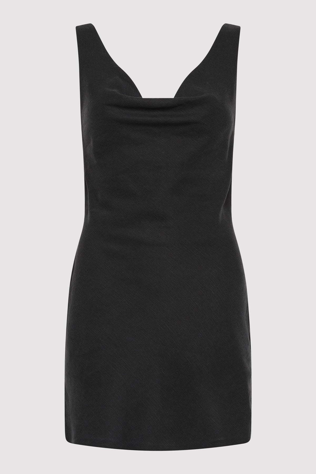 Double Drape Mini Dress - Black